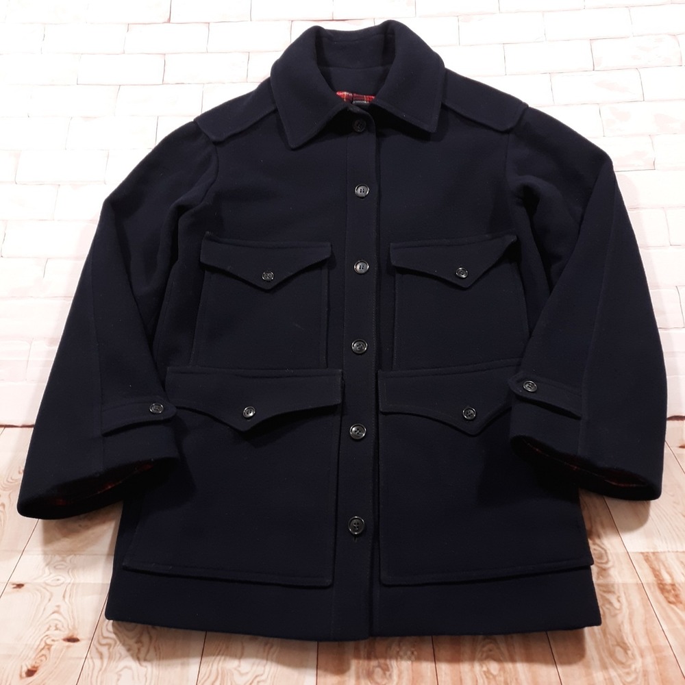 Vintage Luba Wool Coat Western Field Heavy Collared Lined Pockets Womens Small